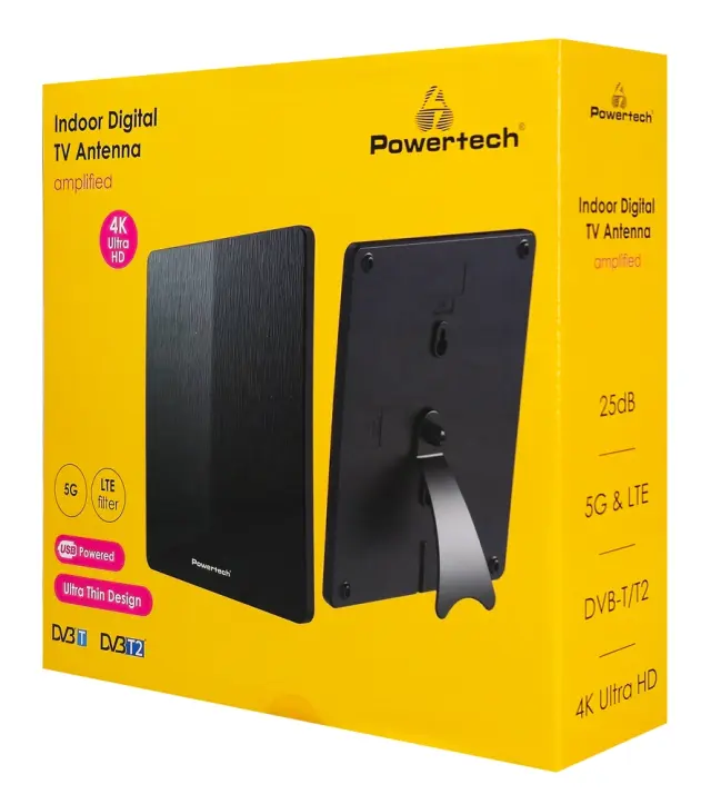 POWERTECH ψηφιακή κεραία PT-1607, 5G + LTE, DVB-T/T2, 4Κ, 25dB