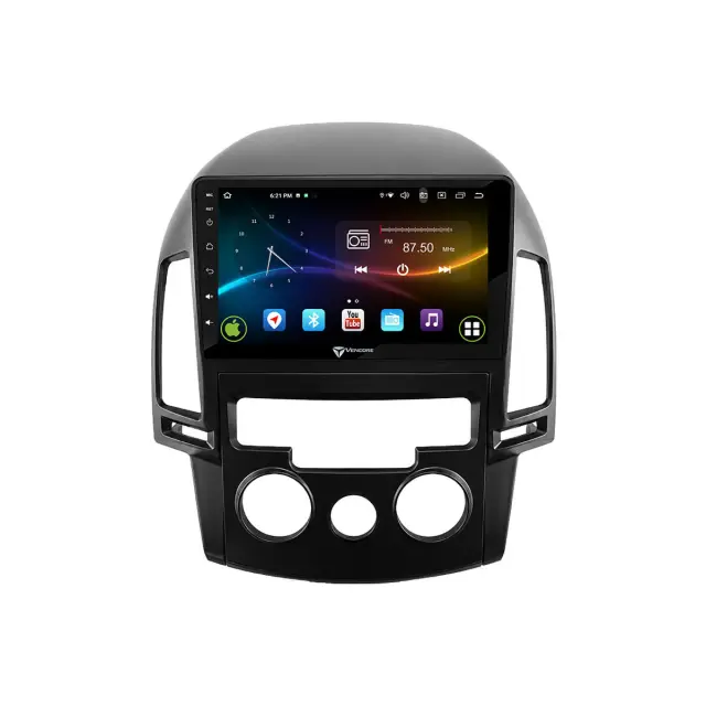 VenCore Οθόνη Multimedia Android 15 9" 9109A MTK6762 Octa-Core 2GB/32GB IPS με Πρόσοψη, CarPlay, Android Auto και Υποστήριξη Κάμερας Οπισθοπορείας AHD για Hyundai i30 2007-2012 – Μαύρη (3236-10007-0799B) 2