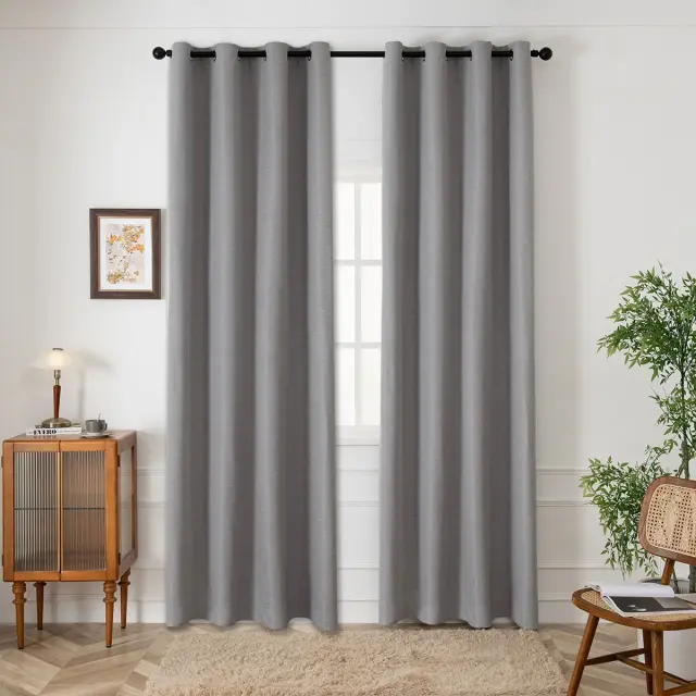 Beauty Home Ύφασμα κουρτίνας με το μέτρο Blackout jacquard σκίασης Glare Art 8444 Φ280 Γκρι