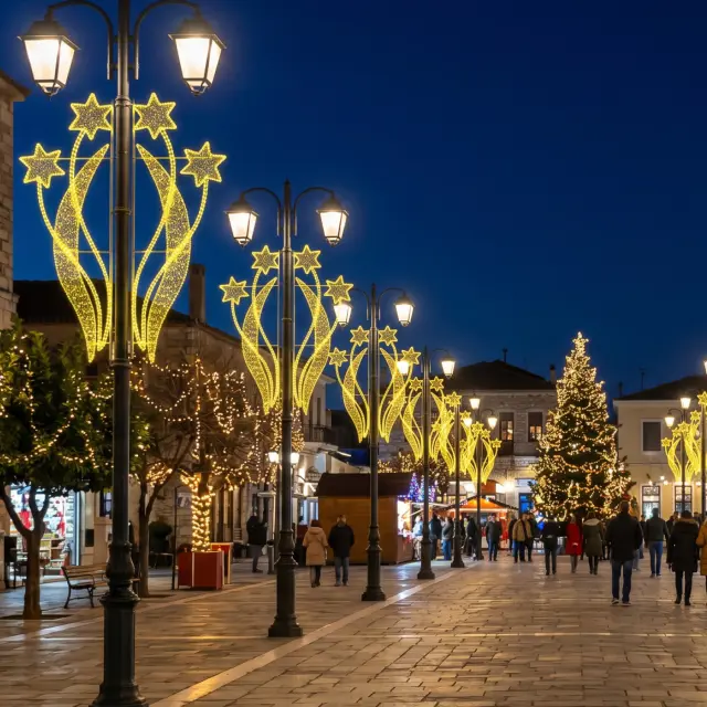 ΕΠΙΣΤΗΛΟ XMAS ΔΙΑΚΟΣΜΗΤΙΚΟ ΜΟΤΙΒΟ 4 ΑΣΤΕΡΙΑ 100LED ΚΙΤΡΙΝΟ ΣΤΑΘΕΡΟ 13m ΜΟΝΟΚΑΝΑΛΟΣ ΦΩΤΟΣΩΛΗΝΑΣ 1,5m ΚΑΛΩΔΙΟ IP65 1850x700x50mm / XPOLESTAR190 2