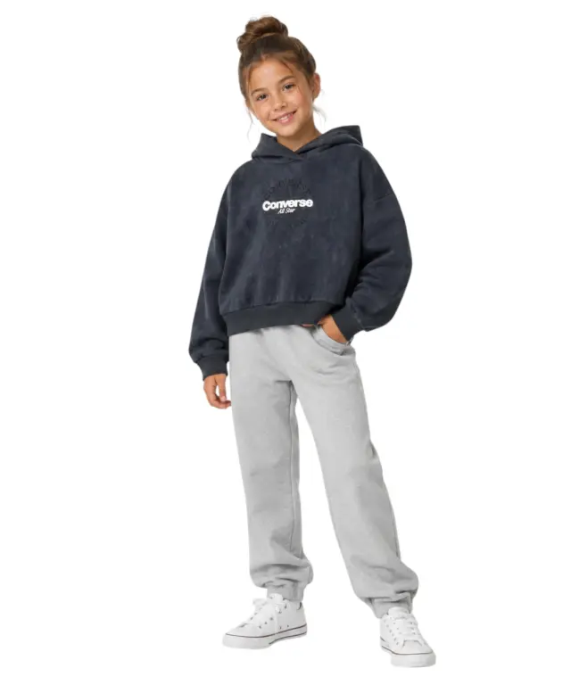 Converse - Μπλούζα Φούτερ Για Κορίτσια Με Κουκούλα 4CJ838-GDA Μαύρο - 14 ετών 2