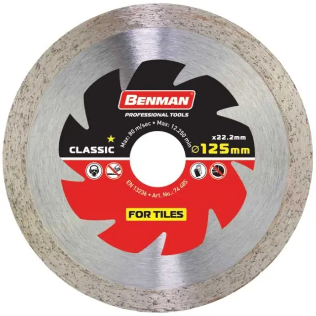 ΔΙΑΜΑΝΤΟΔΙΣΚΟΣ ΠΛΑΚΙΔΙΩΝ Φ125X1,8MM BENMAN 74485