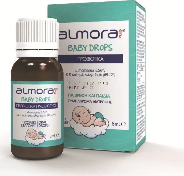 Almora Plus Baby Drops Probiotics Συμπλήρωμα Διατροφής για την Ανακούφιση των Βρεφικών Κολικών & την Υγεία του Γαστρεντερικού, 8ml