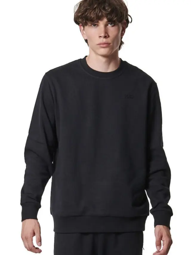 Body Action Crewneck Ανδρική Μπλούζα Με Λαιμόκοψη Fleece 063420-BLACK - XL