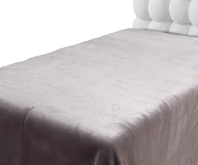 Βελουτέ κουβέρτες (220cm x 240cm) ανοιχτό γκρί - -