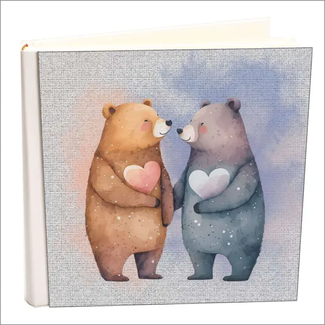 Άλμπουμ βιβλιδετημενο δερματινης my album, lovebears , άλμπουμ με ριζόχαρτο 35x35cm και κουτί άλμπουμ (κωδ. 35076)