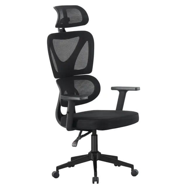 Καρέκλα γραφείου Novar μαύρΟ MESH--βάση PP 51x49x121-129 εκ