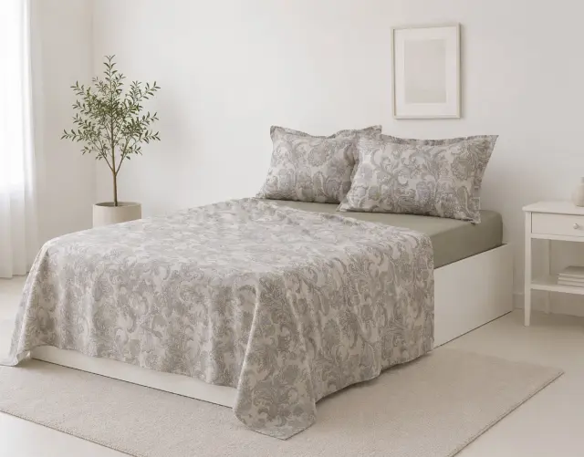 Σετ σεντόνια βαμβακερά 200TC (160cm x 200cm + 35cm) nobilis -