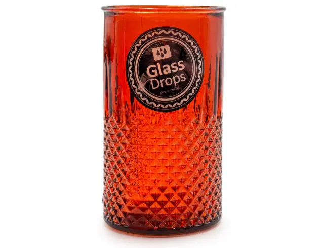 Ποτήρι Glass Drops Diamante (2393DB343) Από ανακυκλωμένο γυαλί, Χωρητικότητας 450ml, Διαστάσεων Ø 8 x Υ 13.5 cm, Pumpkin 2393DB343 3