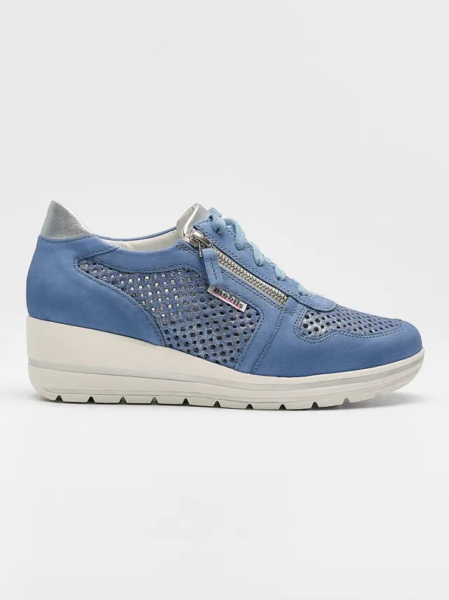 Mephisto Sneakers Γυναικείο δέρμα Μπλέ MEP/ABBY PERF SEA BLUE 3