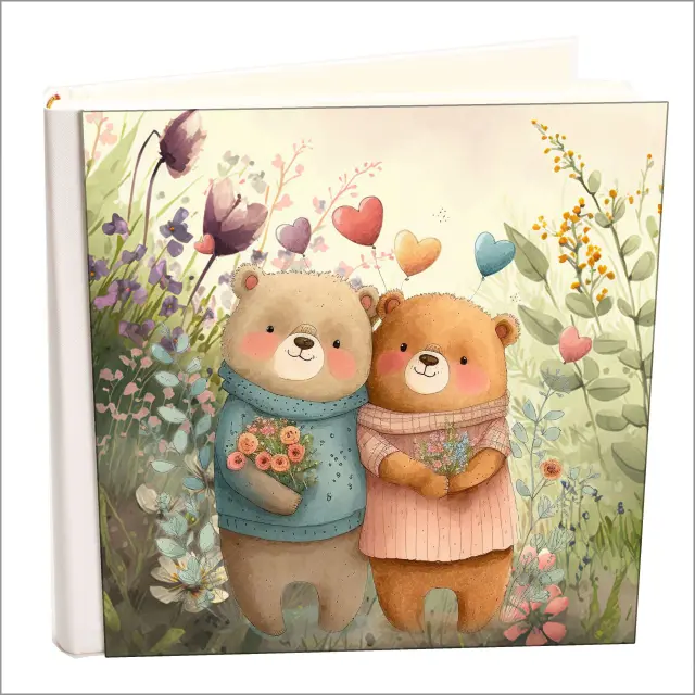 Άλμπουμ βιβλιδετημενο δερματινης my album, lovebears , άλμπουμ με ριζόχαρτο 35x35cm και κουτί άλμπουμ (κωδ. 35081)