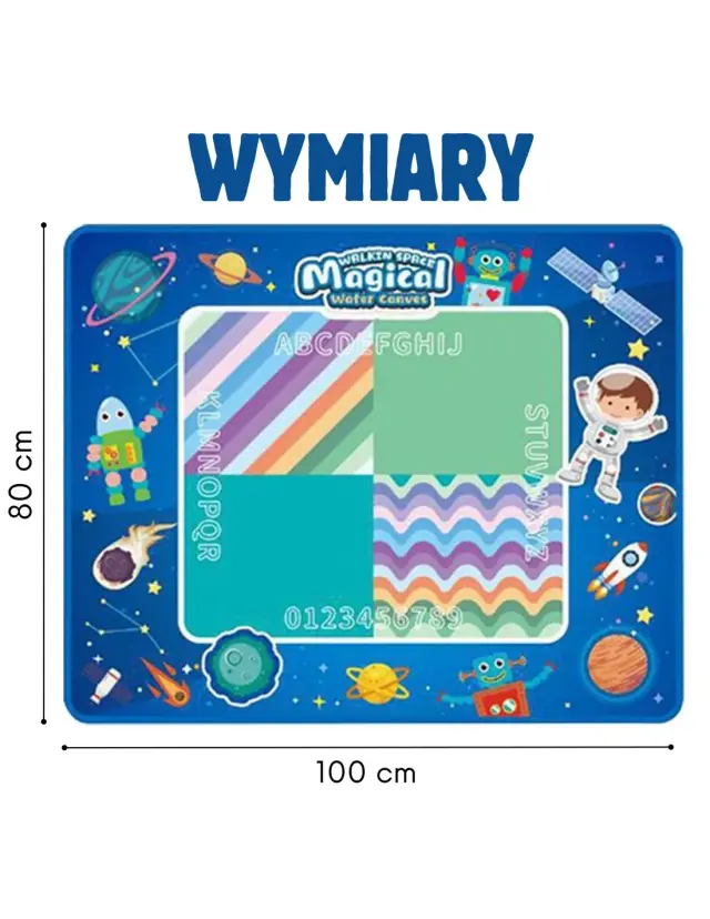 Woopie Μαγικό Χαλί Ζωγραφικής Νερού XXL 100x80cm Διάστημα 3