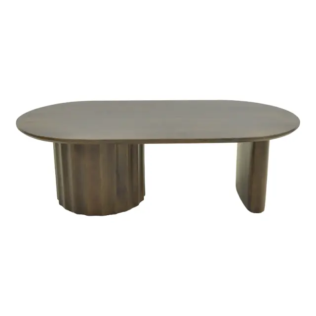 Τραπέζι σαλονιού Flute pakoworld wenge μασίφ ξύλο μάνγκο 130x65x40εκ 3