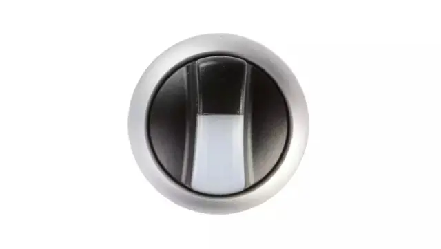 M22-WLK3-W Illuminated selector switch actuator, RMQ-Titan, With thumb-grip, momentary, 3 positions, White, Bezel: titanium