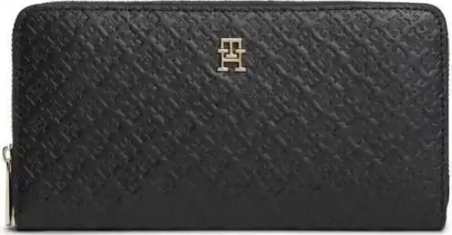 Tommy Hilfiger Γυναικείο Μεγάλο Πορτοφόλι TH Icon LRG ZA Mono Μαύρο
