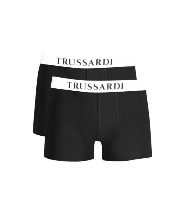 Trussardi Jeans – Ανδρικά Μποξεράκια 2Pack TRU2UTR01-03BLAC Μαύρο - 2XL 3