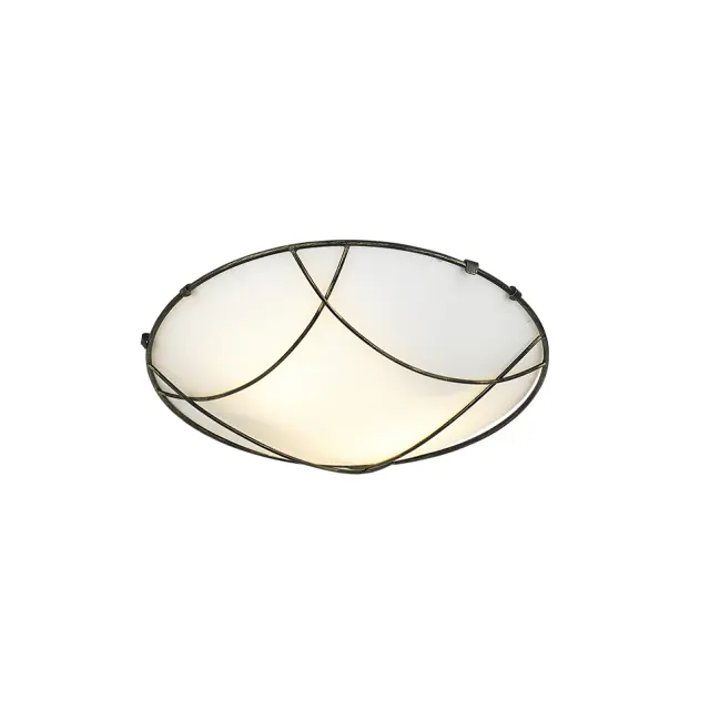 AcaLights ΠΛΑΦΟΝΙΕΡΑ ΜΕΤΑΛΛΙΚΗ ΜΑΥΡΟ - ΧΡΥΣΟ Φ30CM 2XE27 MINOS
