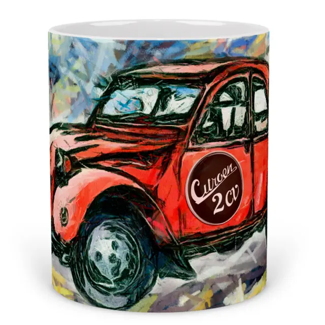 κούπα αυτοκίνητο car cintroen 2cv κόκκινο κεραμική 330ml με συσκευασία δώρου " με δυνατότητα προσθήκης ονόματος η ευχές 2