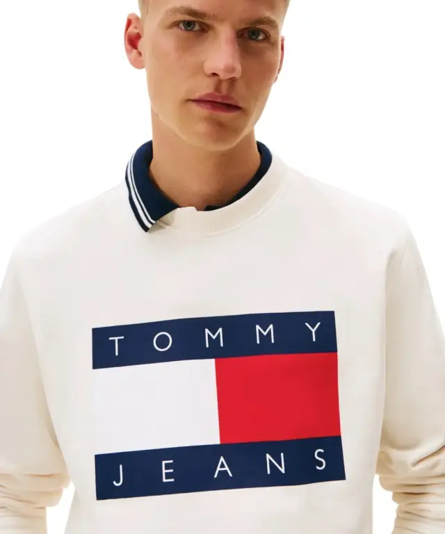 Tommy Hilfiger - Ανδρικό Φούτερ Big Flag Regular Fit DM0DM22643-YBH Λευκό 2