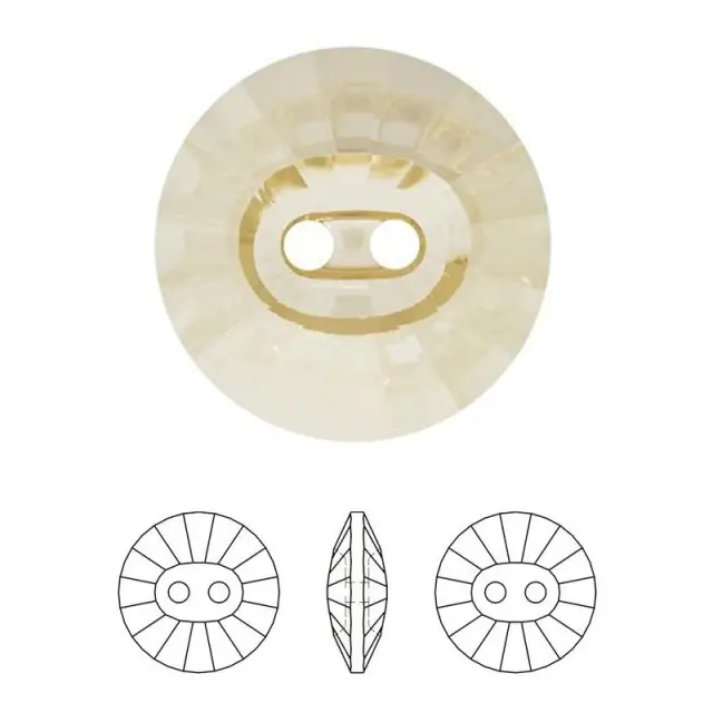 Swarovski 3019 Sew-On 2 Hole Rivoli Button Crystal Golden Shadow 12mm - 4τεμ