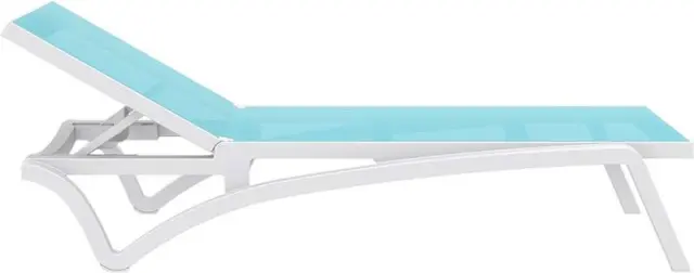 Ξαπλώστρα PACIFIC Λευκό/Turquoise PP/Textilene 193x68x35cm 2