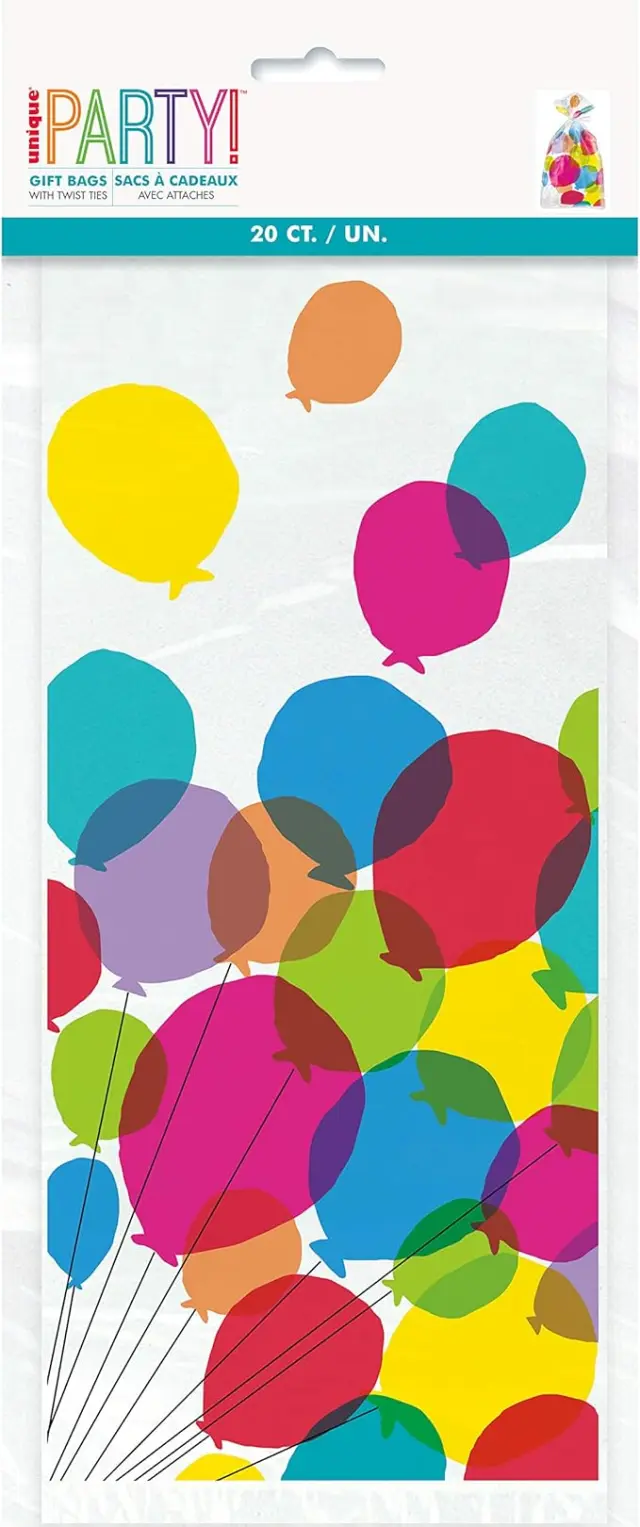 Τσάντες Δώρου Rainbow Balloons 13 x 28 εκ / 20 τεμ