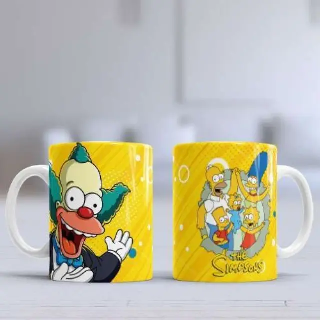 Kούπα κεραμική λευκη 330ml Simpsons -Krusty el Payaso η κούπα είναι με συσκευασία δώρου