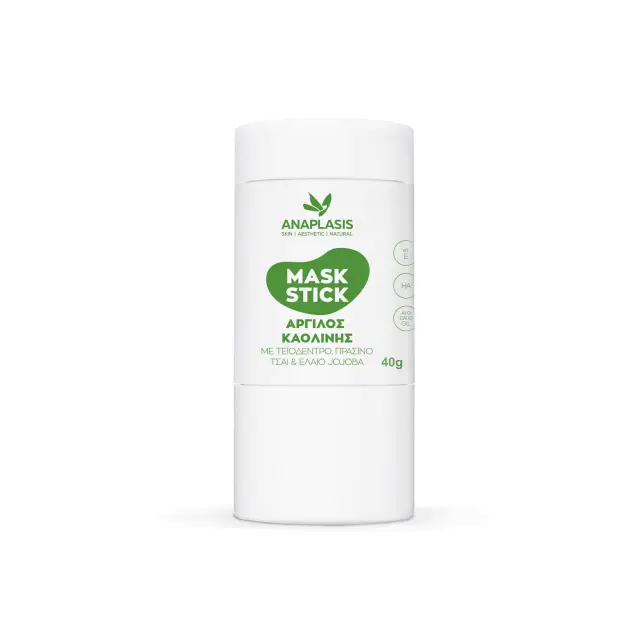 ANAPLASIS Mask Stick Άργιλος Καολίνης με Τεϊόδεντρο, Πράσινο Τσάι και Έλαιο Jojoba για Ενυδάτωση και Καθαρισμό 40g