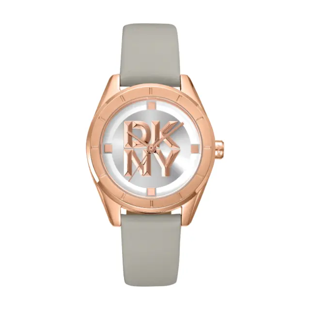 DKNY Chambers Midi, Women's Watch, Gray Leather Strap DK1L016L0035