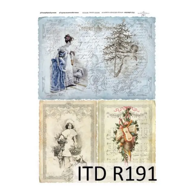 Ριζόχαρτο ITD Χριστούγεννα Vintage, 21x29cm, R191