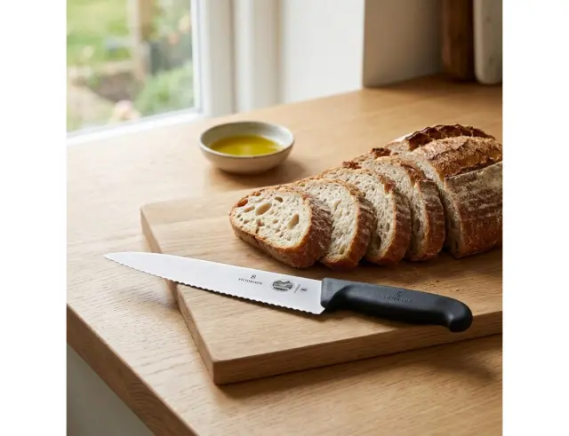 Μαχαίρι σεφ Victorinox Fibrox οδοντωτό με μήκος λεπίδας 19cm - Black5.2033.19