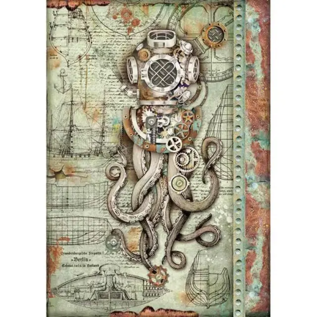 Ριζόχαρτο Stamperia 21x29cm A4, Sea World Οctopus