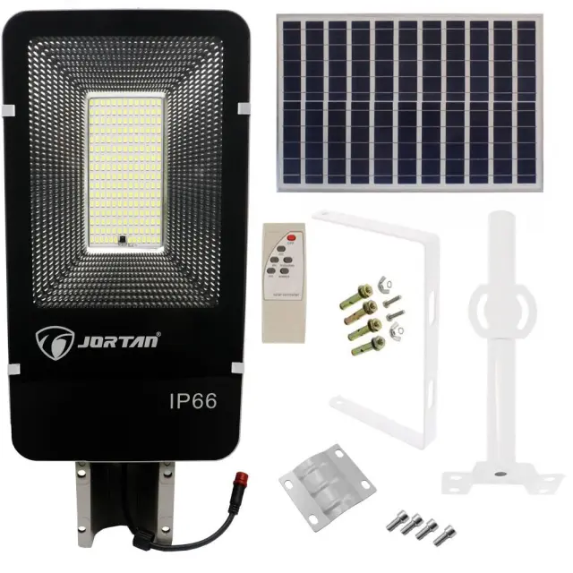 Led Αδιάβροχο Ηλιακό Φωτιστικό Δρόμου 100W 16640LM με Βάση Στήριξης και Τηλεχειριστήριο Jortan JT-YS-100W