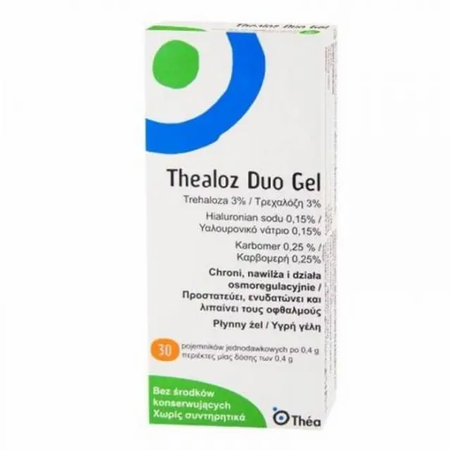 Laboratoires Thea Thealoz Duo Gel Οφθαλμικές Σταγόνες σε Gel για Προστασία & Ενυδάτωση, 30x0.4ml