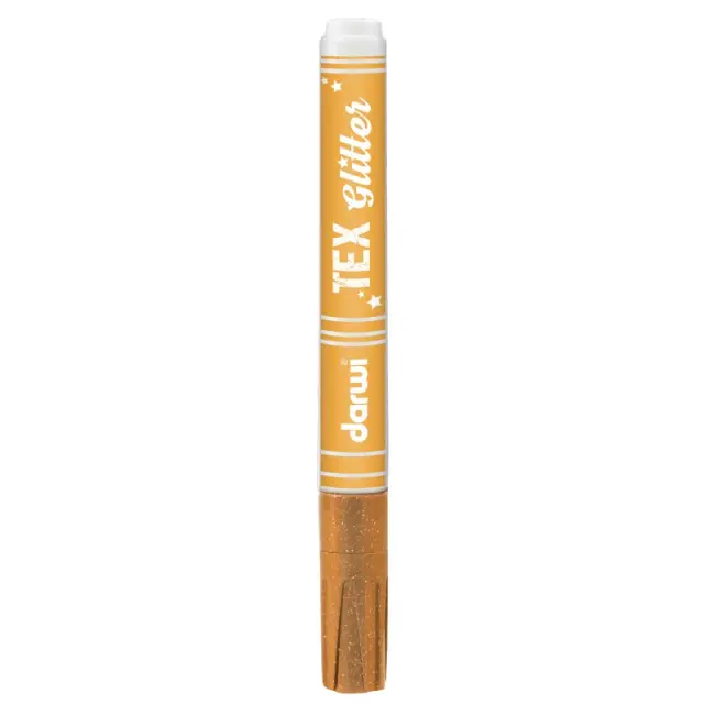 Μαρκαδόρος Υφάσματος Darwi Tex Glitter 6ml 2mm - Copper