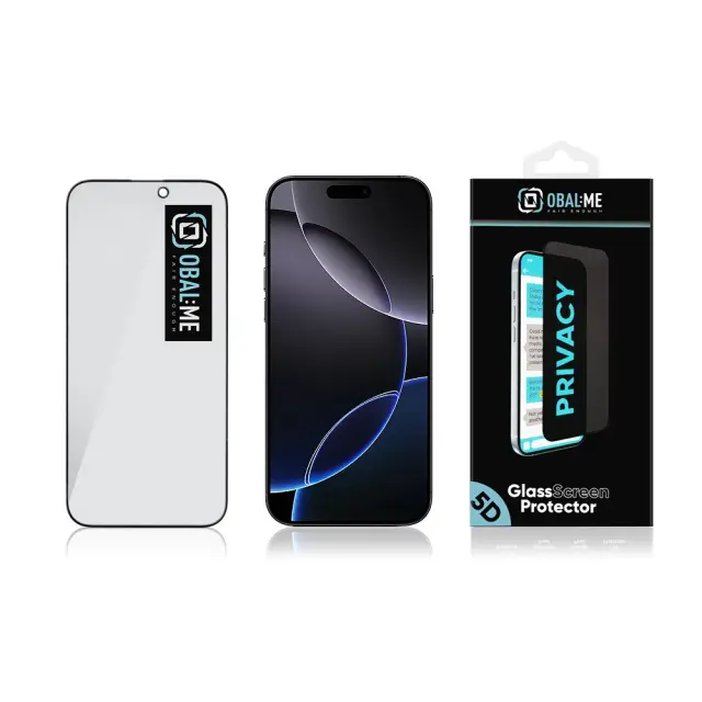 OBAL:ME Privacy 5D Glass Screen Protector for Apple iPhone 16 Pro Max Black 3