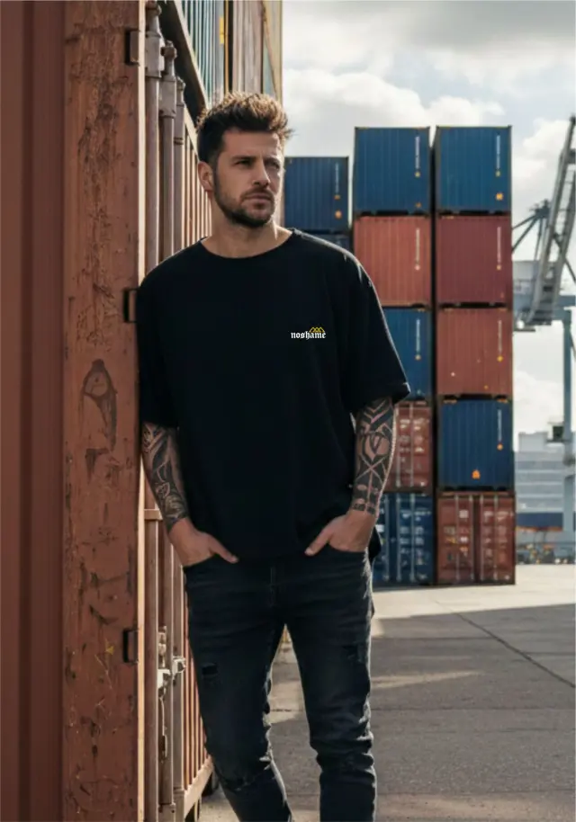 T-shirt Noshame® Oversized Μαύρο με τύπωμα - 142602 - XXL 2