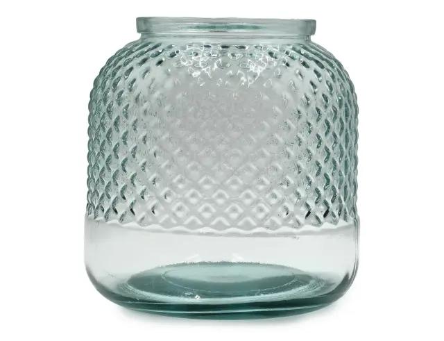 Διακοσμητικό Βάζο - Κηροπήγιο Glass Drops Diamante (5949) Aπό 100% ανακυκλωμένο γυαλί, Xωρητικότητας 3.3L, Διαστάσεων Ø 19 x Υ 19 cm 5949 2