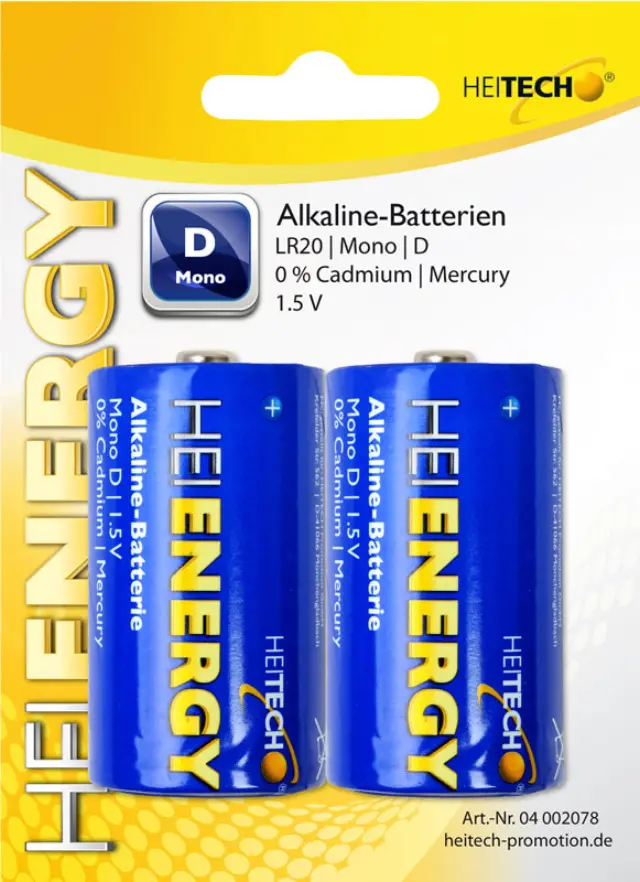 Aλκαλικες Μπαταριες Heitech Mono/d 04002078 2τμχ