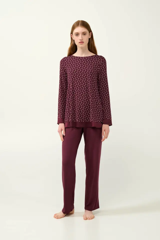 Vamp Γυναικεία Πιτζάμα Micromodal Πουά Red Windsor - XL