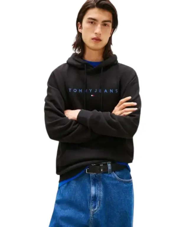 Tommy Hilfiger - Ανδρικό Φούτερ με Κουκούλα και Τσέπες DM0DM20746-0GK Μαύρο - XL
