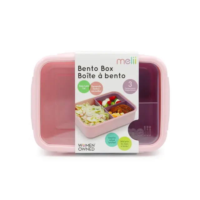 Melii Δοχείο Φαγητού Bento 3 Θέσεων 1250ml Pink – Purple New