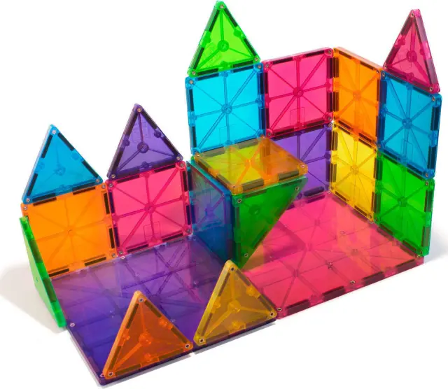 Magna-Tiles Μαγνητικό Παιχνίδι Μαγνητικά Πλακίδια Clear Colors 32 Κομμάτια για 3+ ετών 02132 2