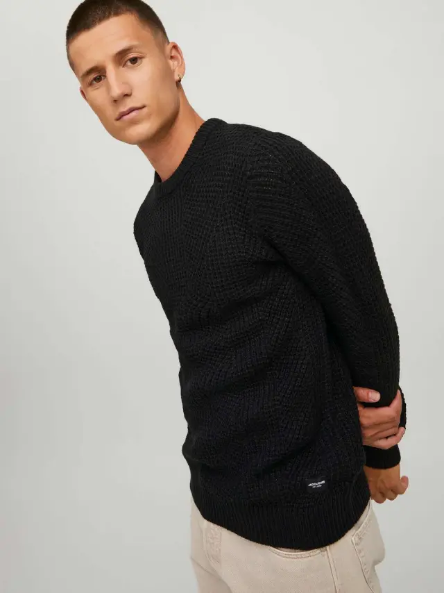 JJSTANFORD KNIT CREW NECK Black - L 2