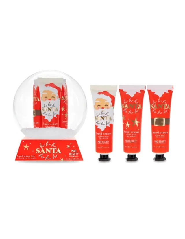 Mad Beauty HoHo Holiday Snow Globe Hand Cream Trio 2