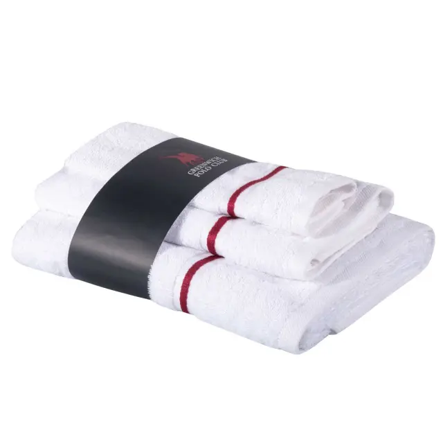 Πετσέτες Σετ 3Τεμ 30x50-50x90-70x140 480gsm Cozy Greenwich Polo Club 4101 White 100% βαμβακερό 2