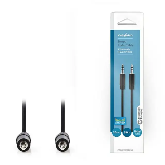 Καλώδιο ήχου 3.5mm αρσ. Stereo - 3.5mm αρσ. Stereo, 5.0m.
