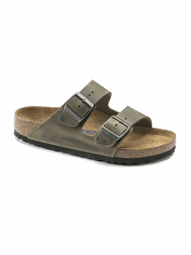 Birkenstock Πέδιλα Unisex δέρμα Oiled Πράσινο BIR/ARIZONA SOFT 1019377 F/KHAKI - 44 2
