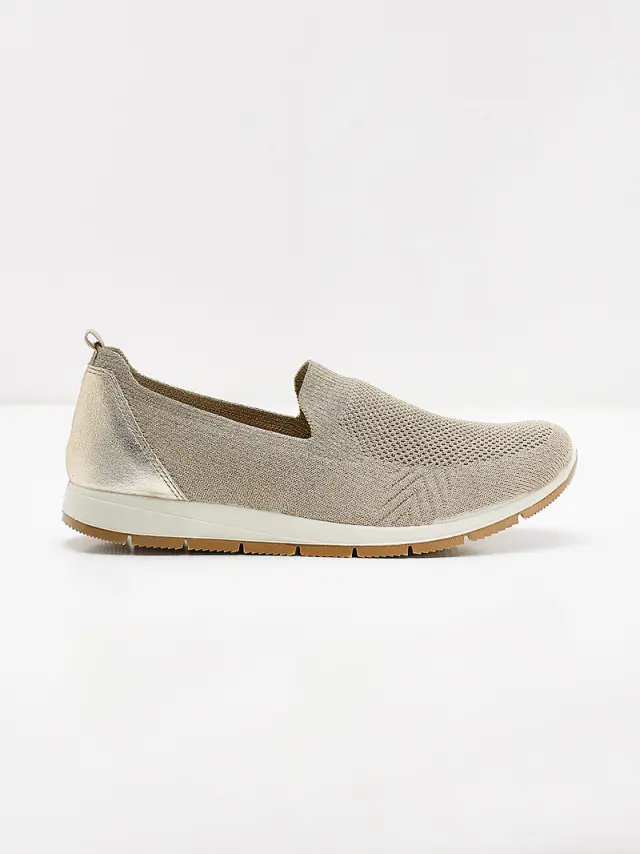 Imac Μοκασίνια-Loafers Γυναικείο ύφασμα flyknit Μπεζ IMA/707210 TAUPE/PLAT 3