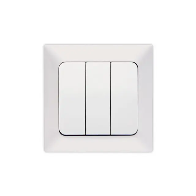 Διακόπτης Τριπλός Λευκός 8.2x8.2x3.5cm